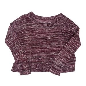 Heather Knit Long Sleeve Crop Top